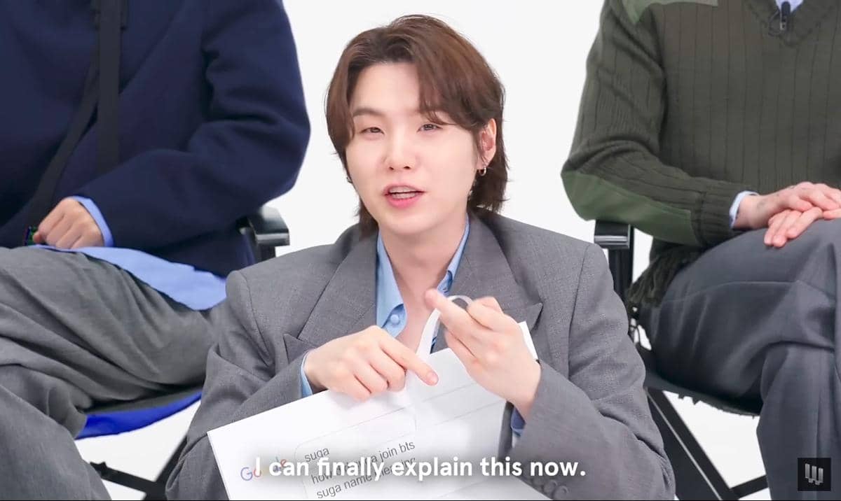 potret Suga BTS di acara Autocomplete Interview