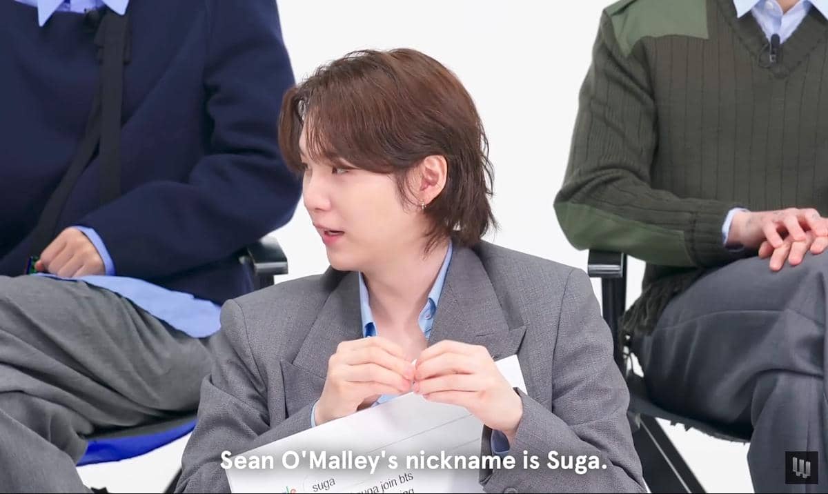 potret Suga BTS di acara Autocomplete Interview
