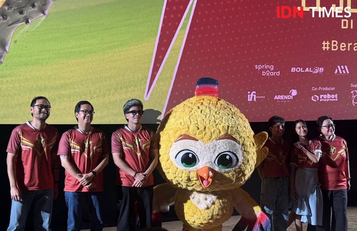 momen konferensi pers film Garuda di Dadaku pada Selasa (7/6/2026)