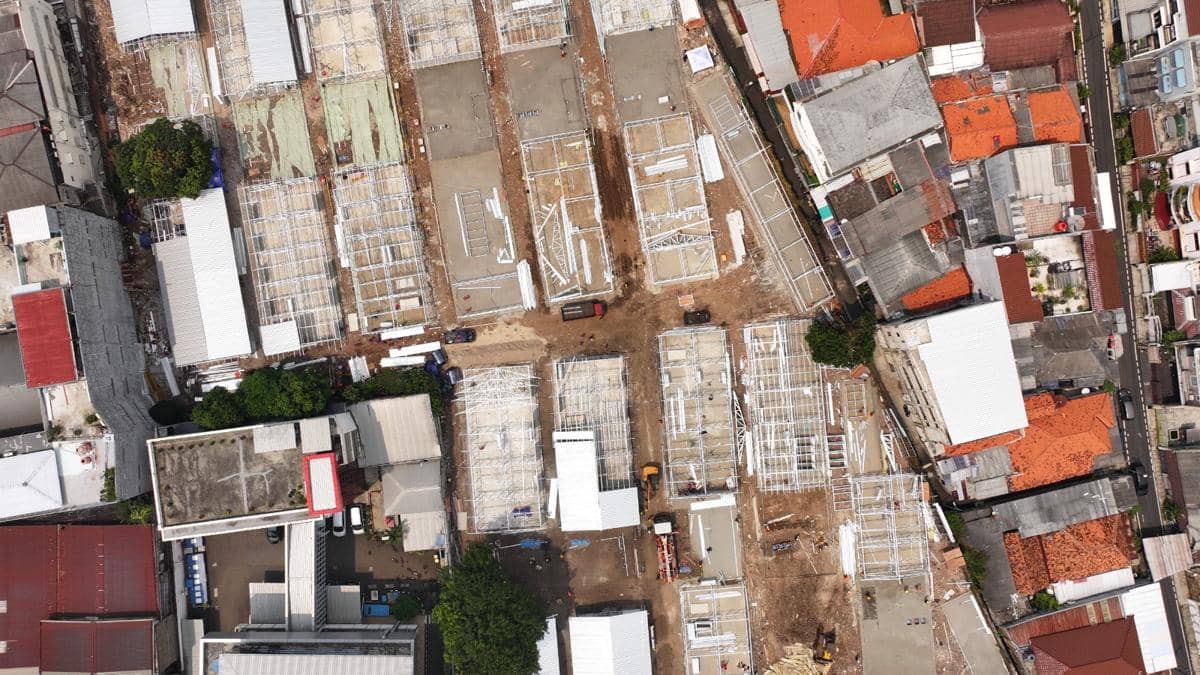 Proyek hunian layak untuk warga bantaran rel kereta api Senen, Jakarta Pusat. (dok. WIKA)