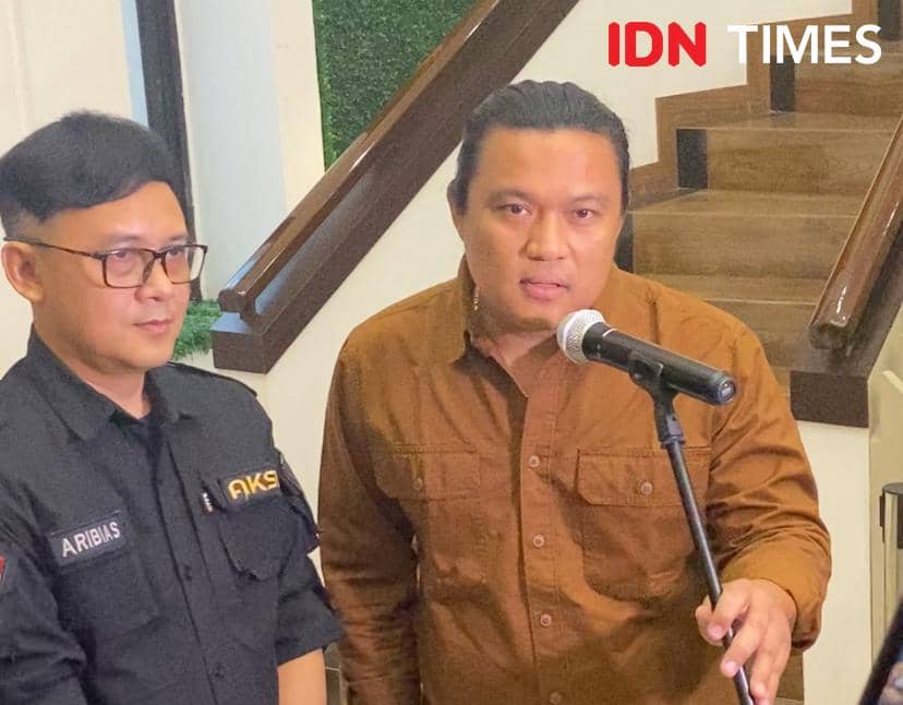 press conference AKSI dan Menteri HAM RI di Gedung Kementerian Hak Asasi Manusia (HAM), Jakarta Selatan, Senin (6/4/2026)