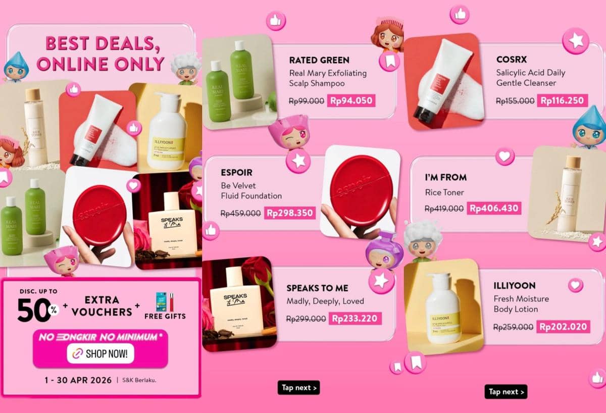 diskon skincare makeup bulan April 2026 