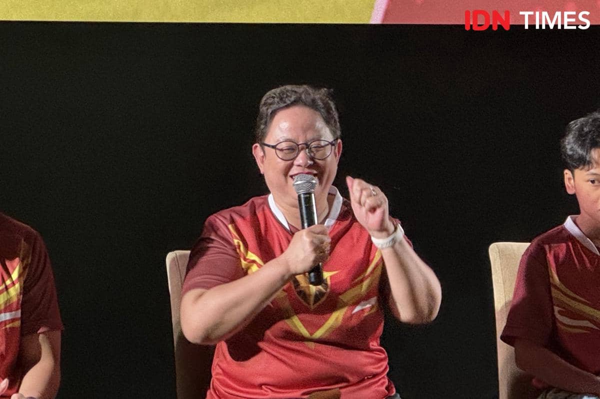 momen konferensi pers film Garuda di Dadaku pada Selasa (7/6/2026)