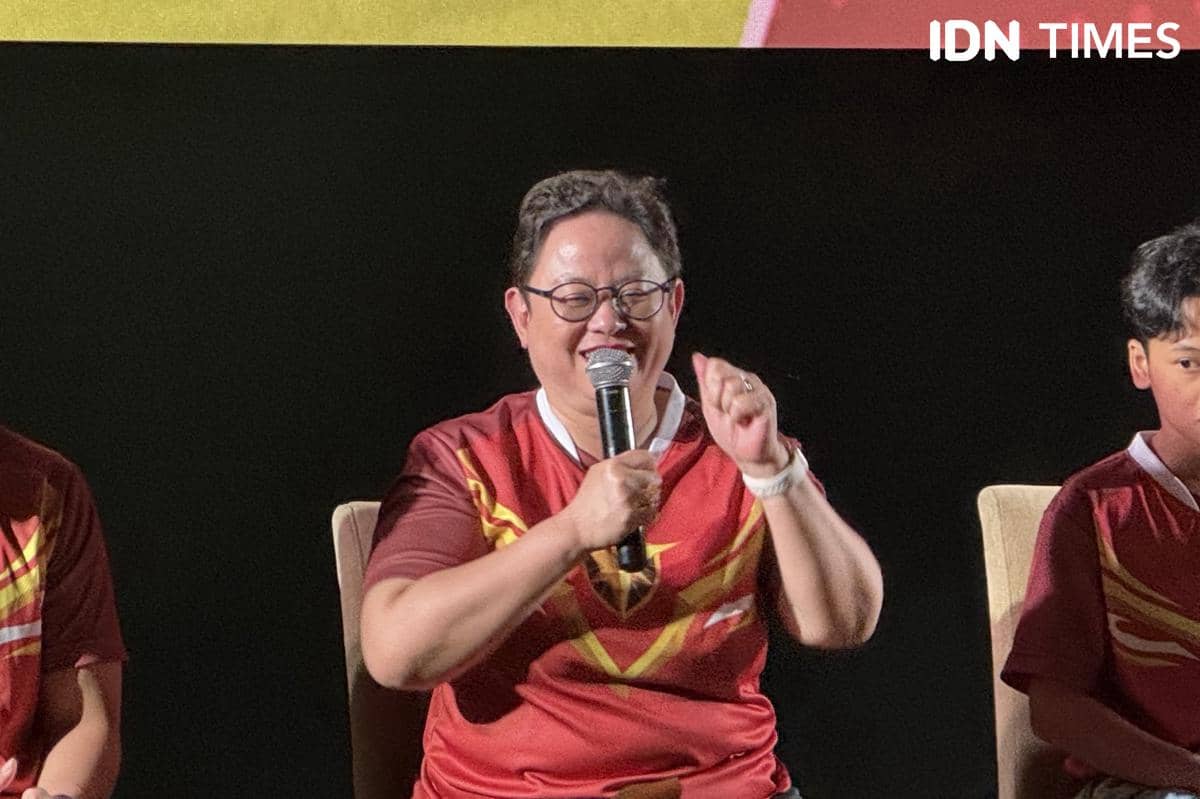 momen konferensi pers film Garuda di Dadaku pada Selasa (7/6/2026)