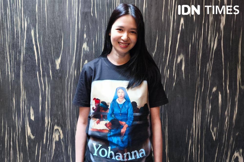 Potret Laura Basuki dalam media junket film Yohanna di Jakarta Selatan, Senin (6/4/2026)