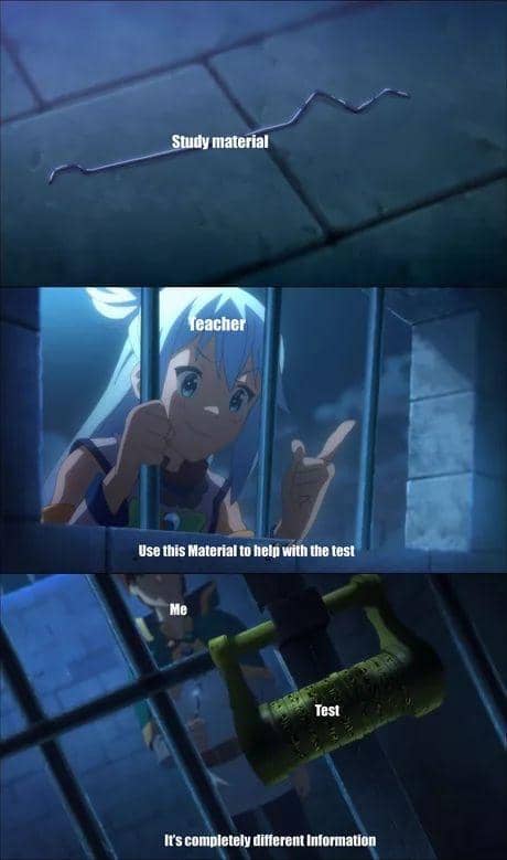 meme anime tentang ujian tengah semester