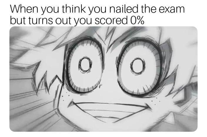meme anime tentang ujian tengah semester