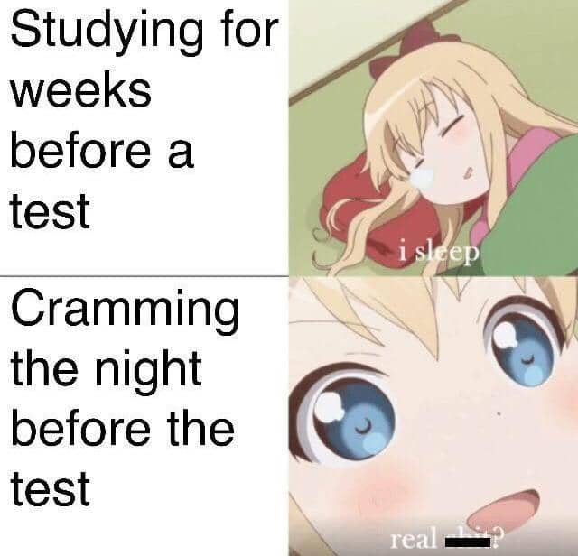 meme anime tentang ujian tengah semester