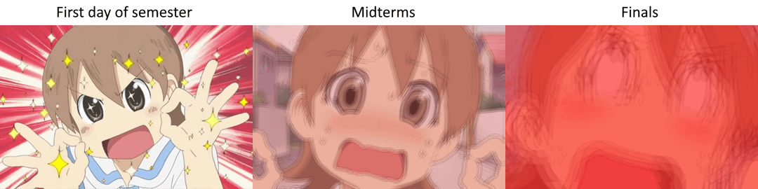 meme anime tentang ujian tengah semester