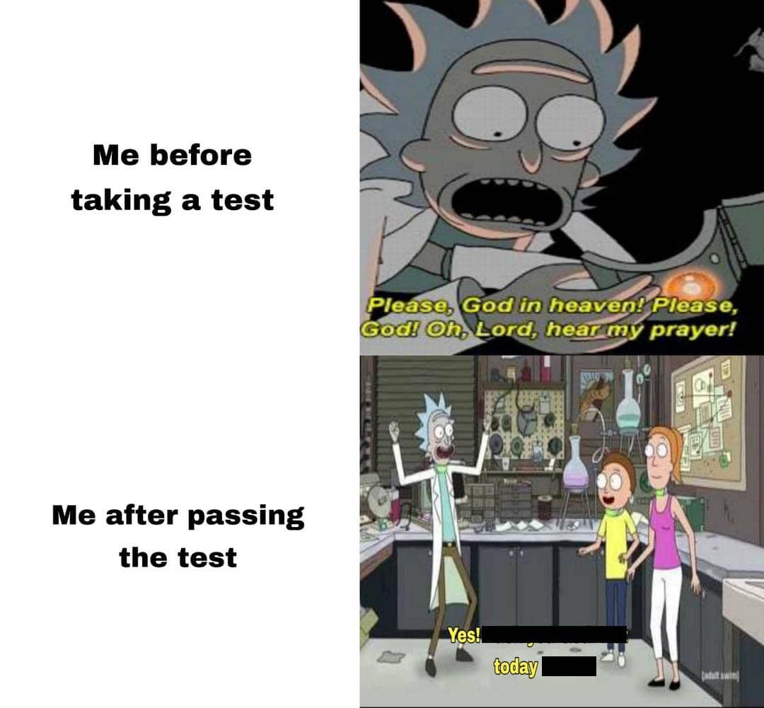 meme kartun tentang ujian tengah semester