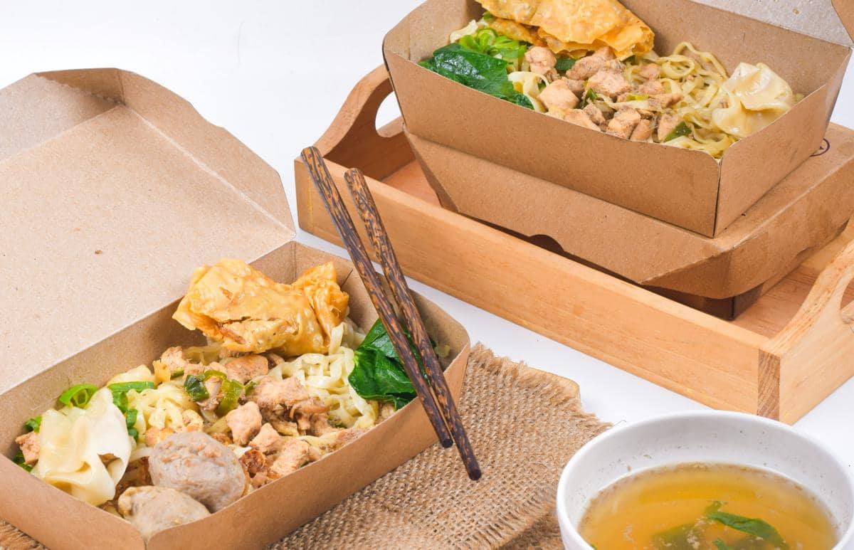 ilustrasi bungkus bakso dan mie ayam