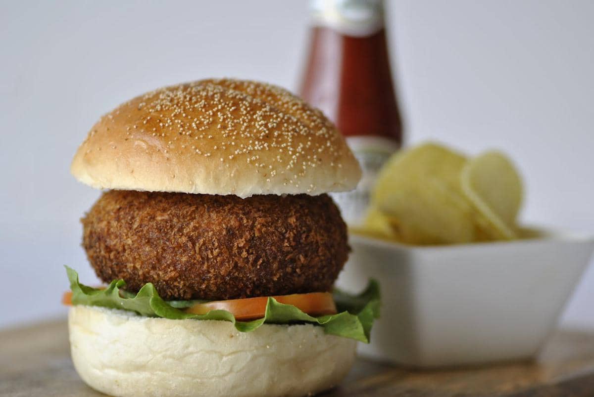 ilustrasi burger patty tahu 