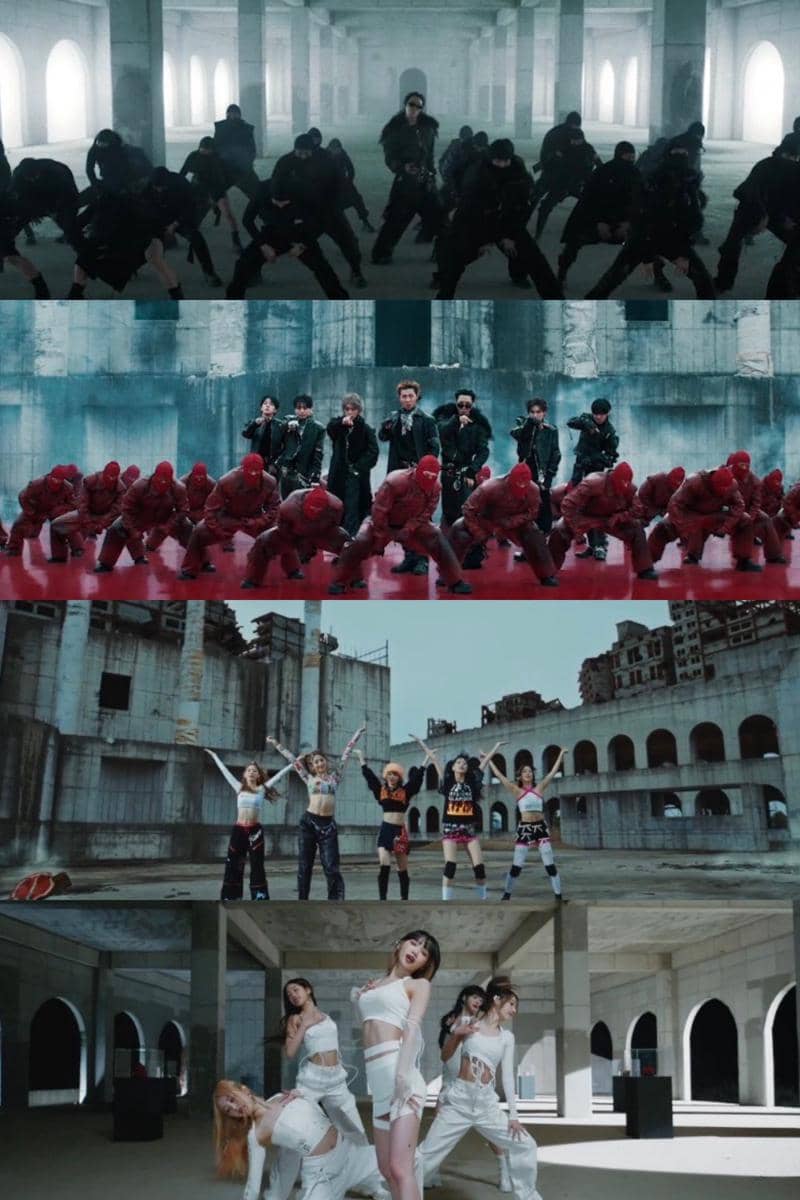 MV Hooligan BTS dan MV Impurities LE SSERAFIM (youtube.com/HYBE Labels)