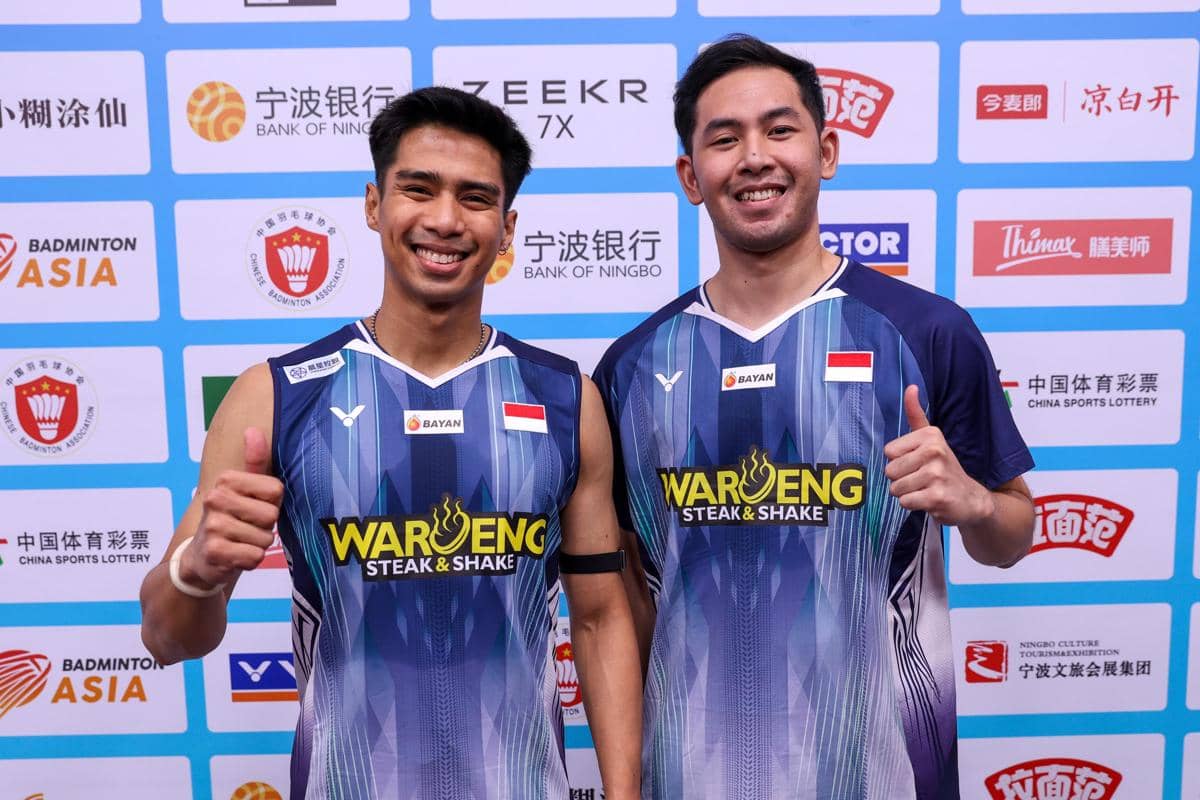 Sabar Karyaman Gutama/Moh Reza Pahlevi Isfahani kunci kemenangan perdana di Kejuaraan Bulu Tangkis Asia 2026.