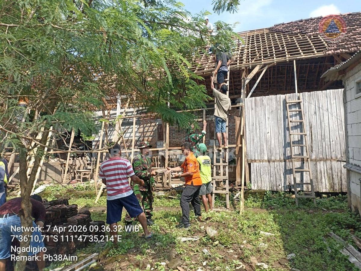 Angin Kencang Terjang Nganjuk, 62 Rumah Rusak