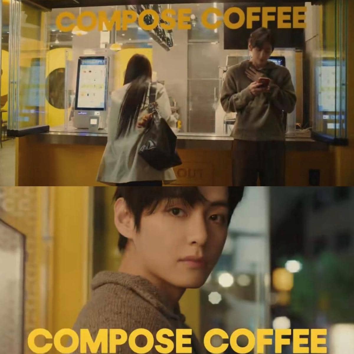 cuplikan film pendek V BTS, That Night, Our Decaf (x.com/Compose_Coffee)