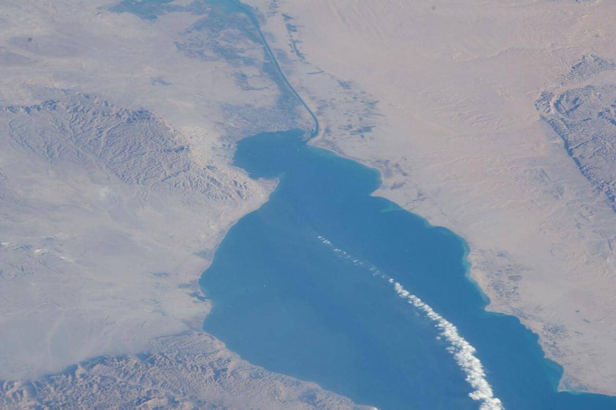 potret terusan Suez dari udara