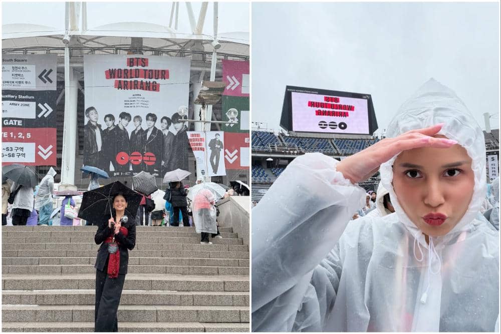 9 Potret Yunita Siregar Nonton Konser BTS di Seoul, Rela Kehujanan!