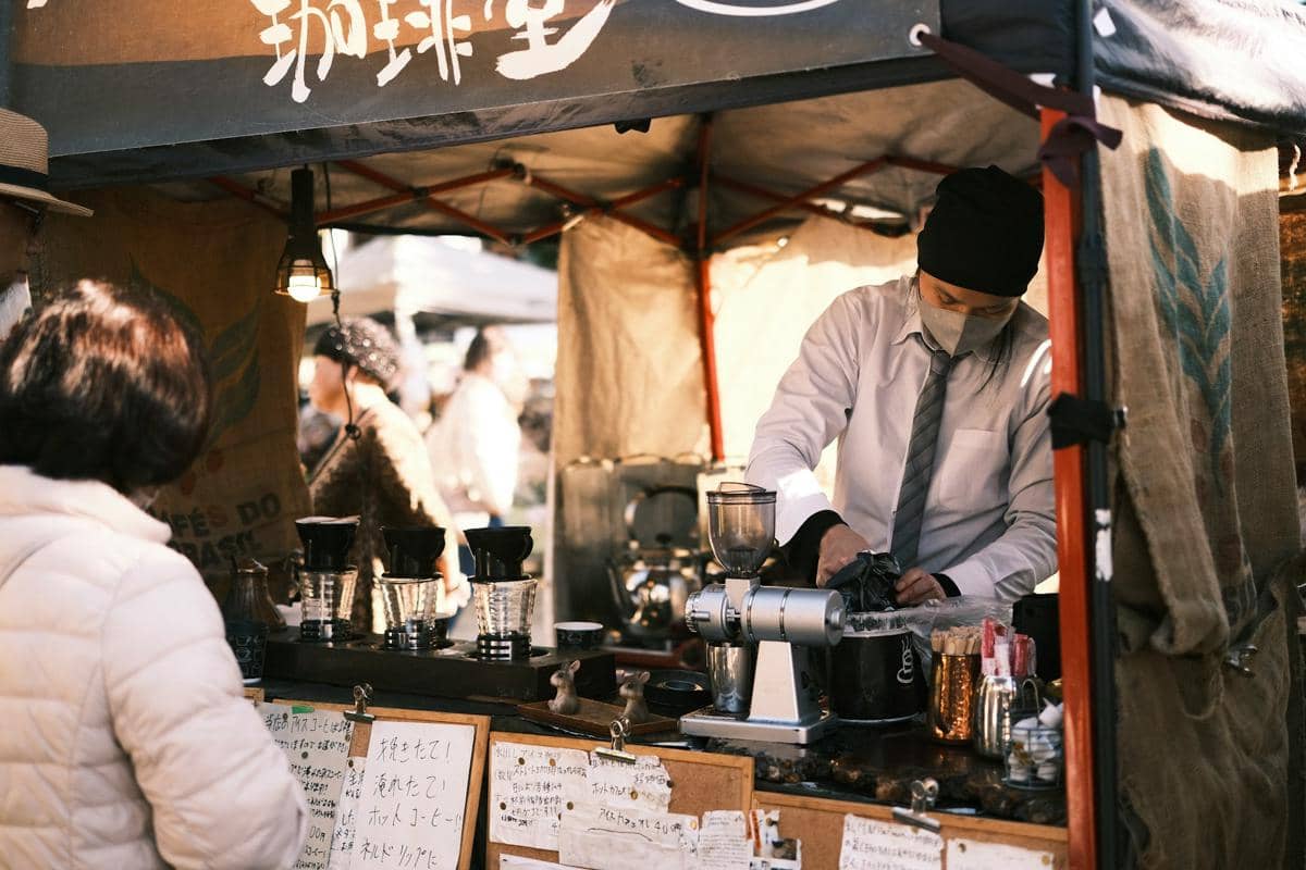 ilustrasi salah satu food stand di Jepang