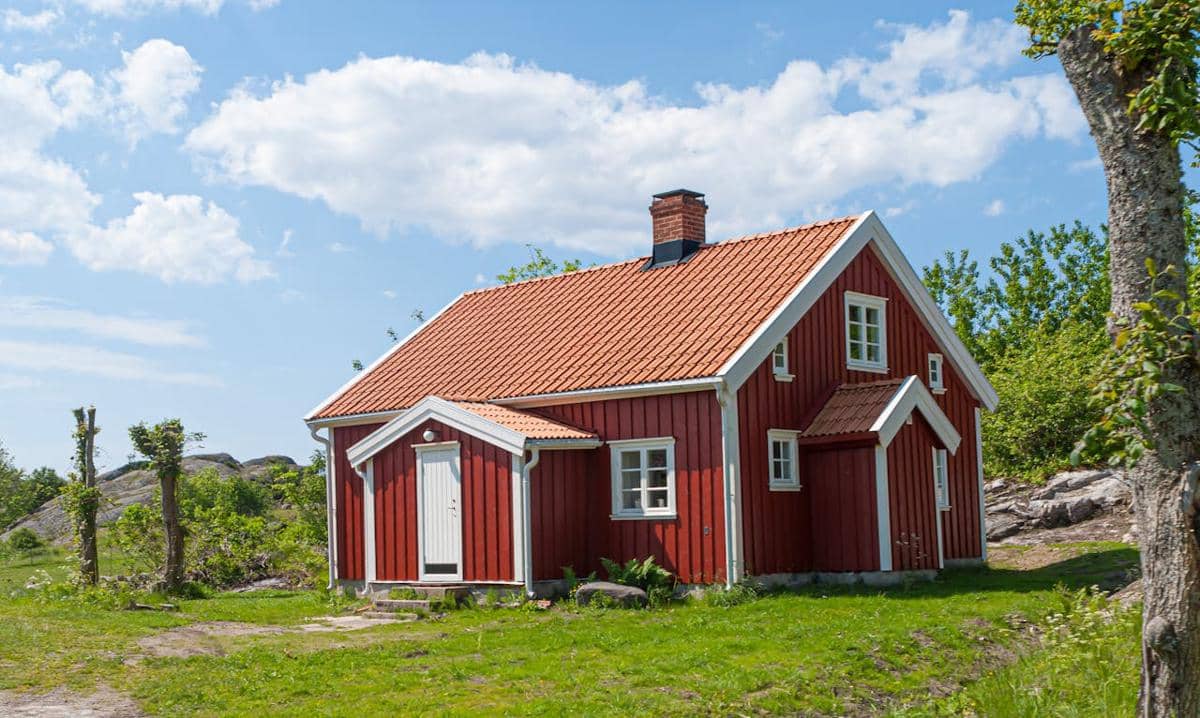 ilustrasi rumah gaya modern Scandinavia