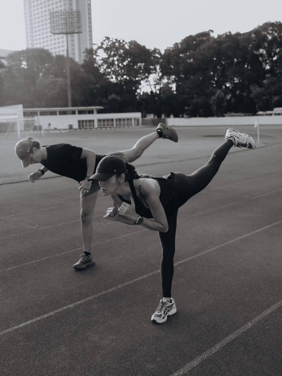 Olla Ramlan saat berolahraga di GBK