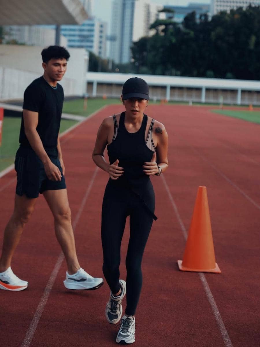 Olla Ramlan saat berolahraga di GBK