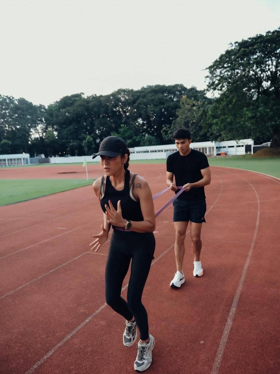 Olla Ramlan saat berolahraga di GBK