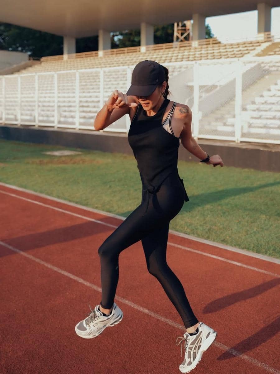 Olla Ramlan saat berolahraga di GBK