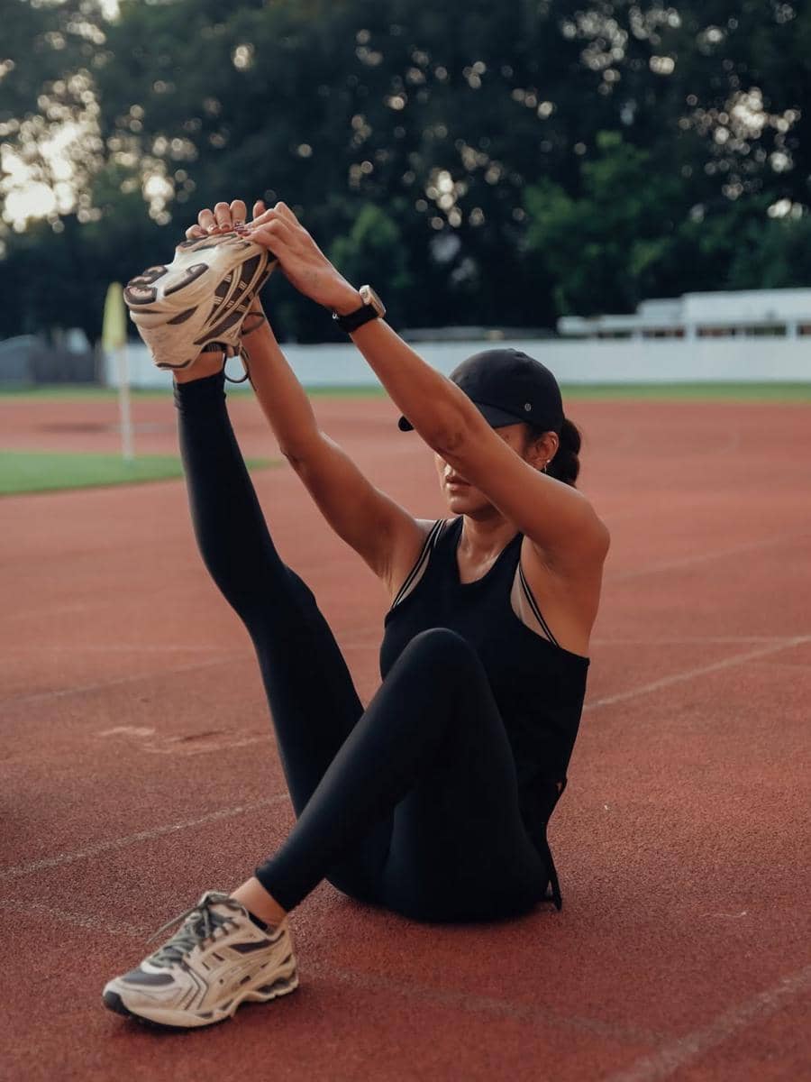 Olla Ramlan saat berolahraga di GBK
