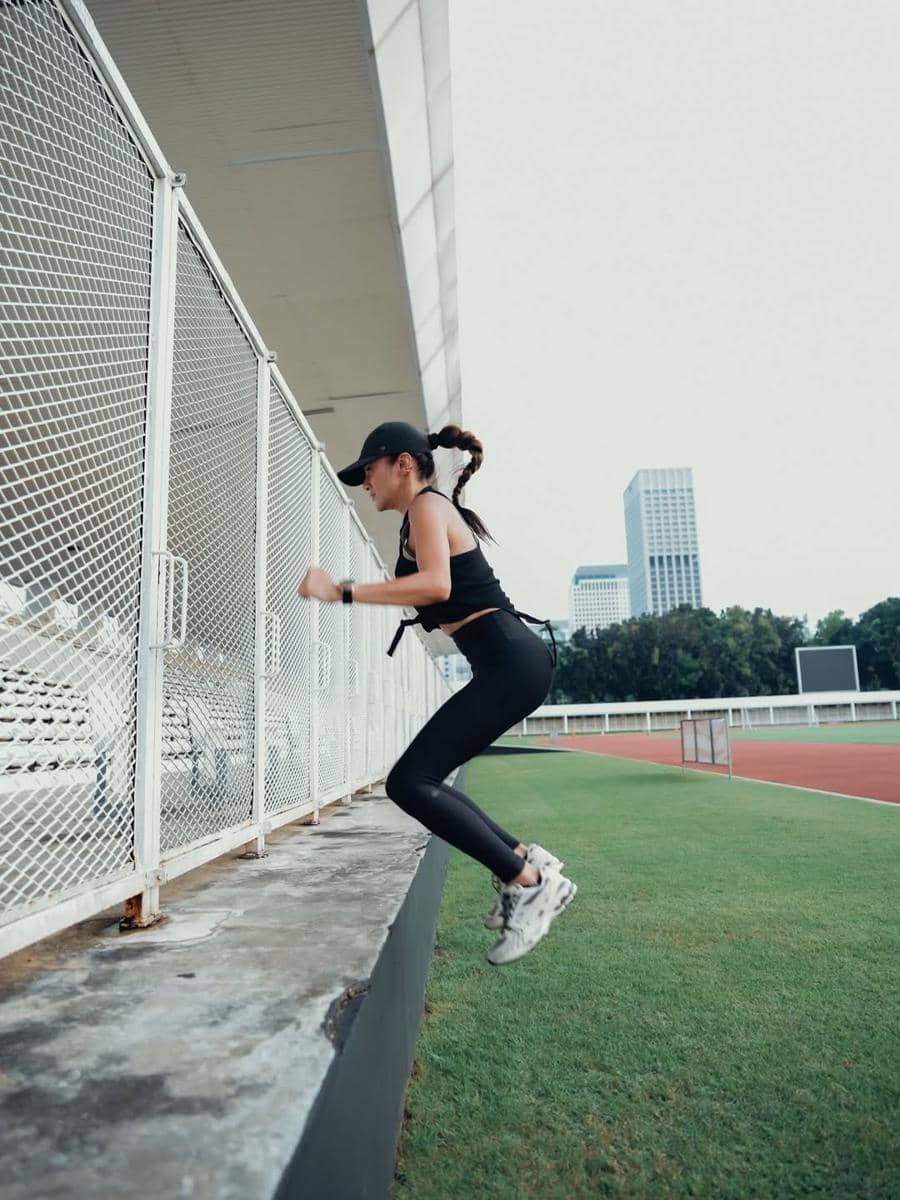 Olla Ramlan saat berolahraga di GBK