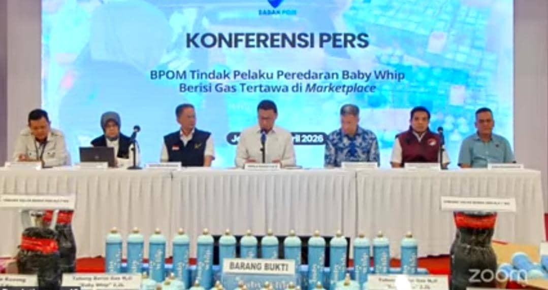 BPOM dan Bareskrim Grebek Sarang Gas Tertawa Baby Whip Ilegal di Jakbar