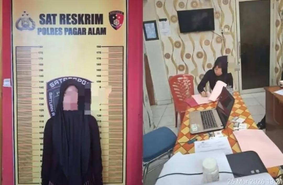 RA saat ditangkap tim Reskrim Polres Pagar Alam