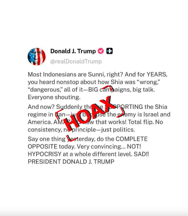 CEK FAKTA: Donald Trump Senggol Indonesia Soal Bela Iran, Benarkah?