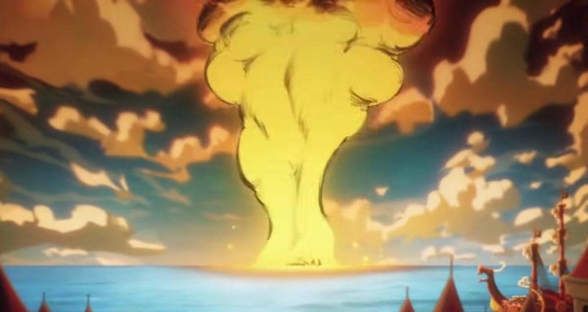 Kapal Barto Club hancur. (Dok. Eiichiro Oda, Shueisha, Toei Animation/One Piece)