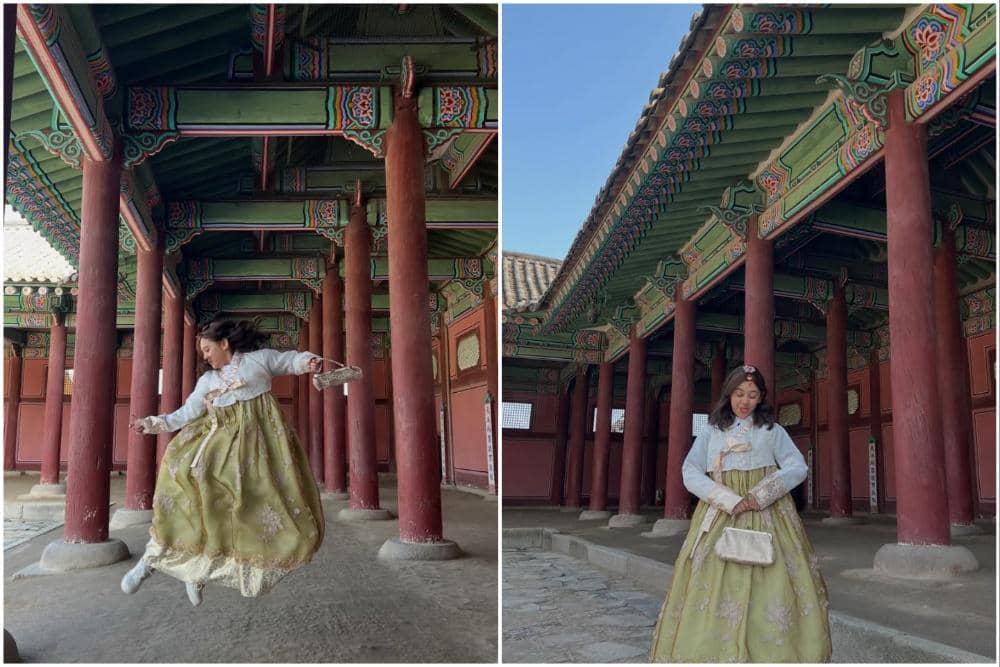 7 Potret Ziva Magnolya pakai Hanbok saat di Gyeongbokgung Palace