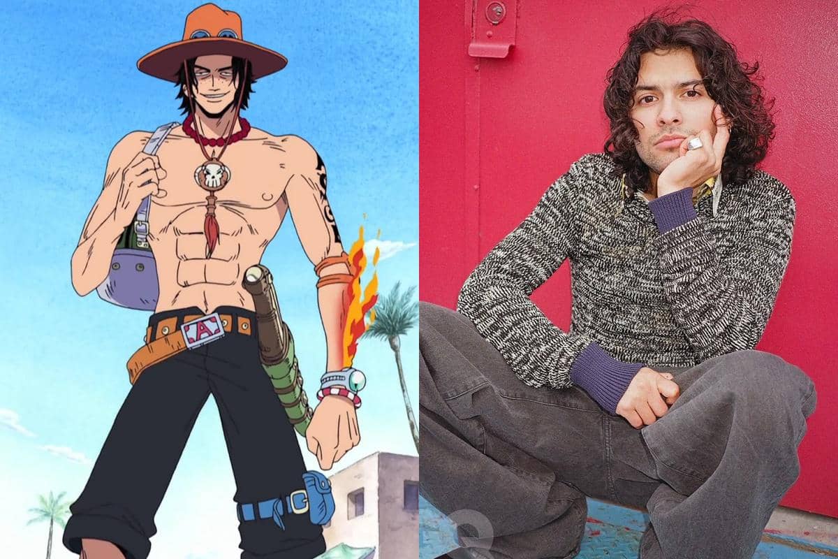 kolase karakter Portgas D. Ace dan aktor pemerannya, Xolo Mariduena