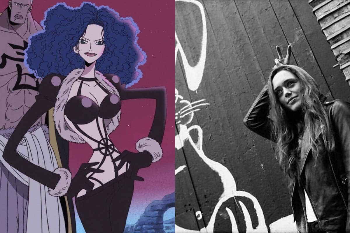 kolase karakter Miss Doublefinger dan aktris pemerannya, Daisy Head