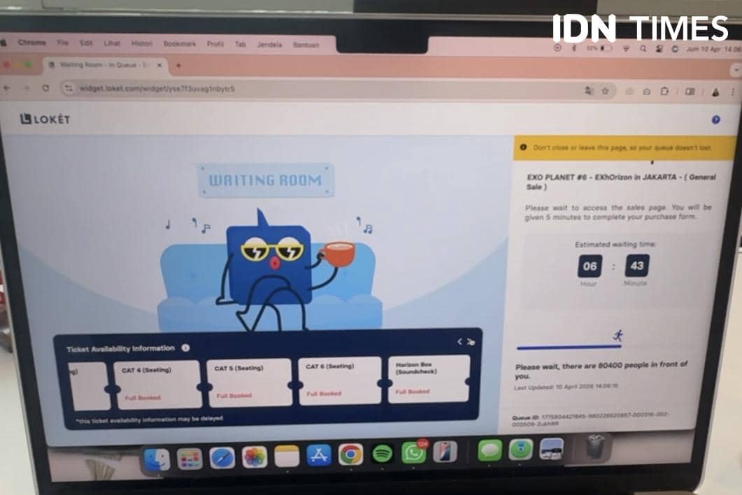 pengalaman war tiket konser EXO Planet #6 in Jakarta pada Jumat (10/4/2026)