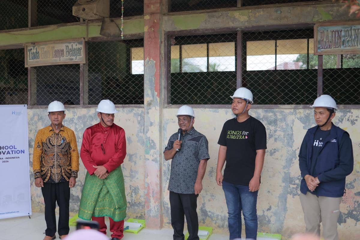 Kolaborasi Lintas Negeri Pulihkan Ruang Belajar MIN 4 Aceh Tamiang