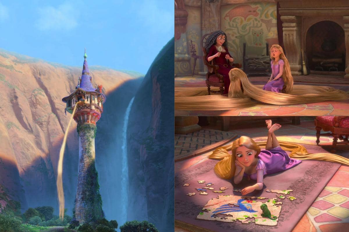 menara tempat Rapunzel disembunyikan oleh Mother Gothel selama 18 tahun hidupnya