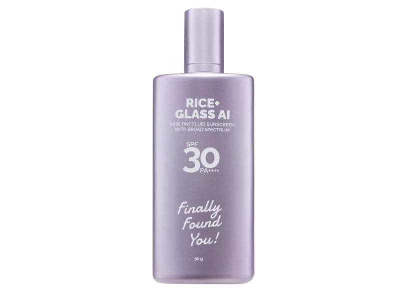 Finally Found You! RICE+ Glass AI Skin Tint Fluid Sunscreen with Broad Spectrum SPF 30 PA++++ AI-05 Deep Connection