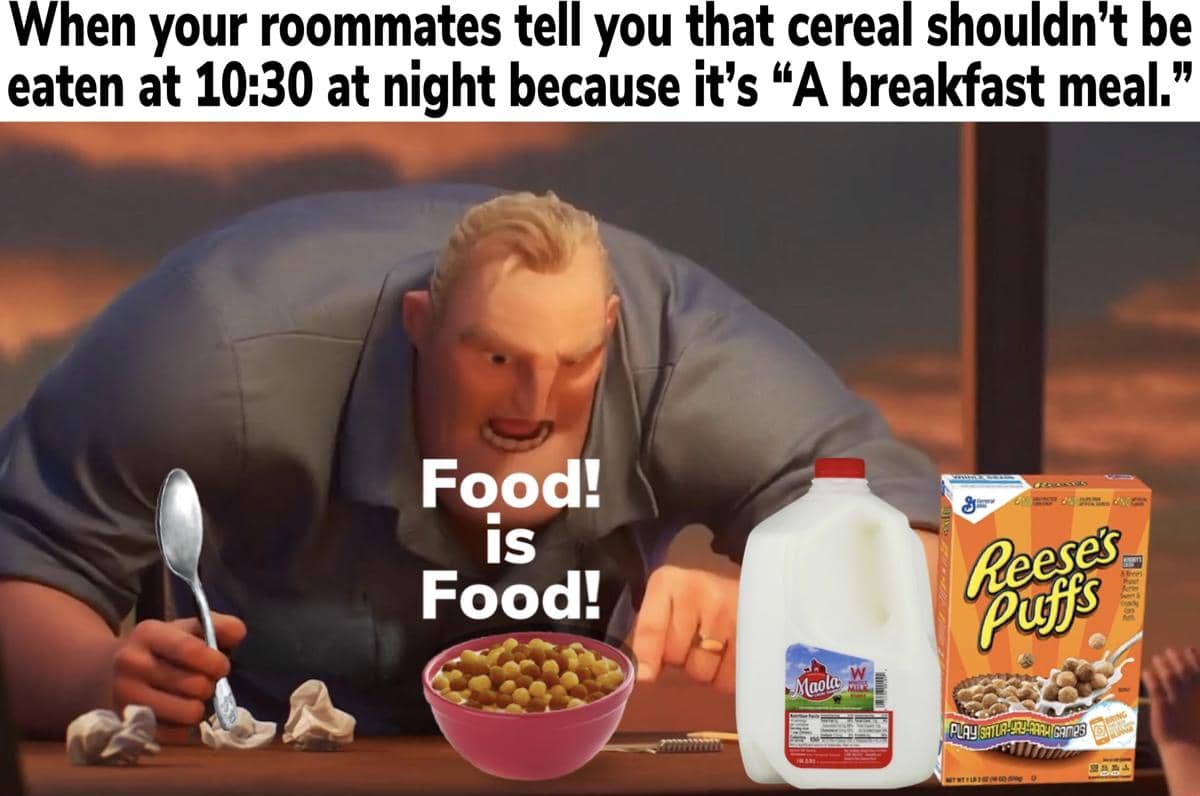 meme kartun tentang sarapan