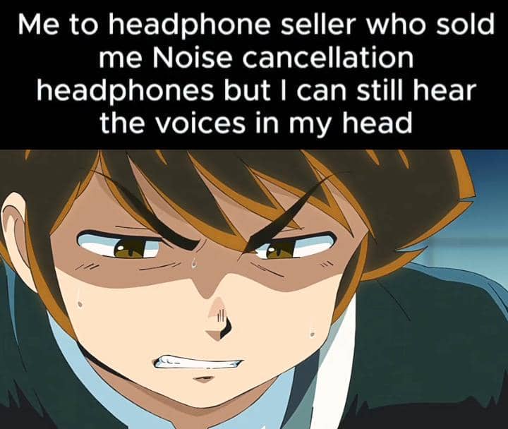 meme anime tentang headphone