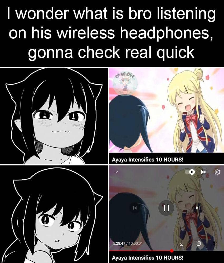 meme anime tentang headphone