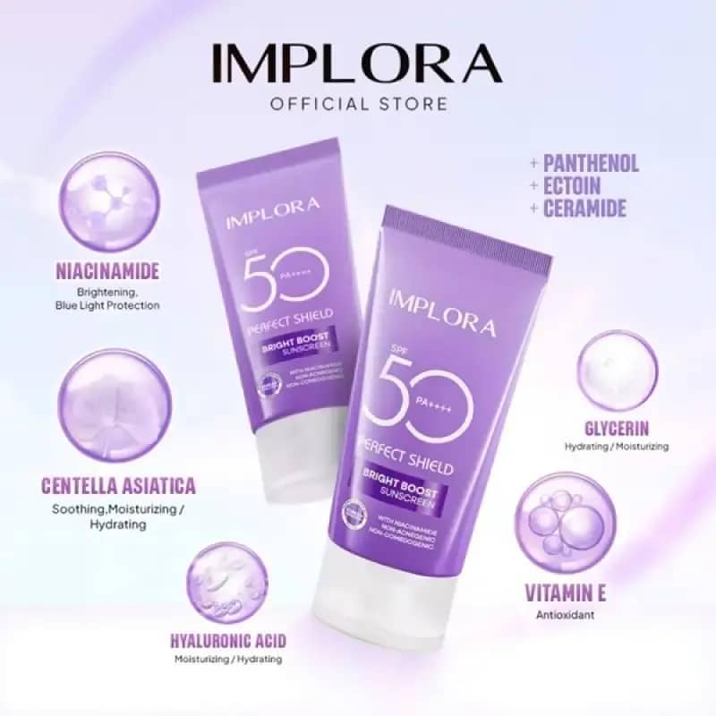 Implora Perfect Shield Bright Boost Sunscreen SPF 50 PA++++