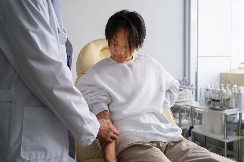 Orang yang sedang melakukan pemeriksaan ginjal