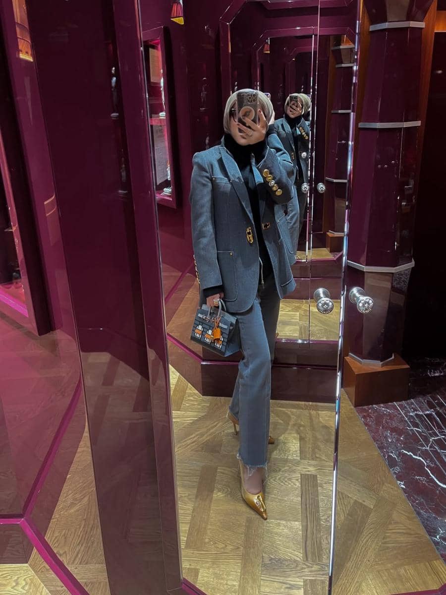 padu padan outfit hijab blazer