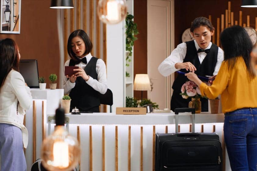 ilustrasi resepsionis hotel