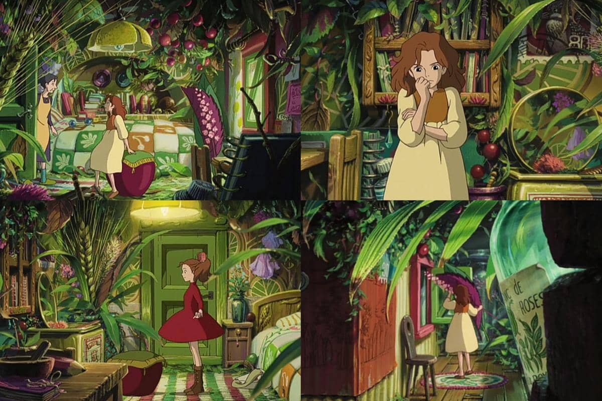bagian dalam kamar tidur Arrietty dalam film The Secret World of Arrietty 