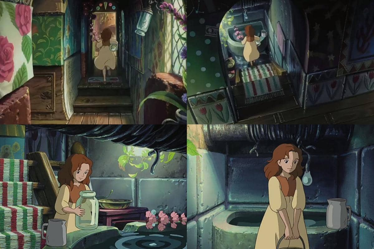 kamar mandi di rumah Arrietty dalam film The Secret World of Arrietty